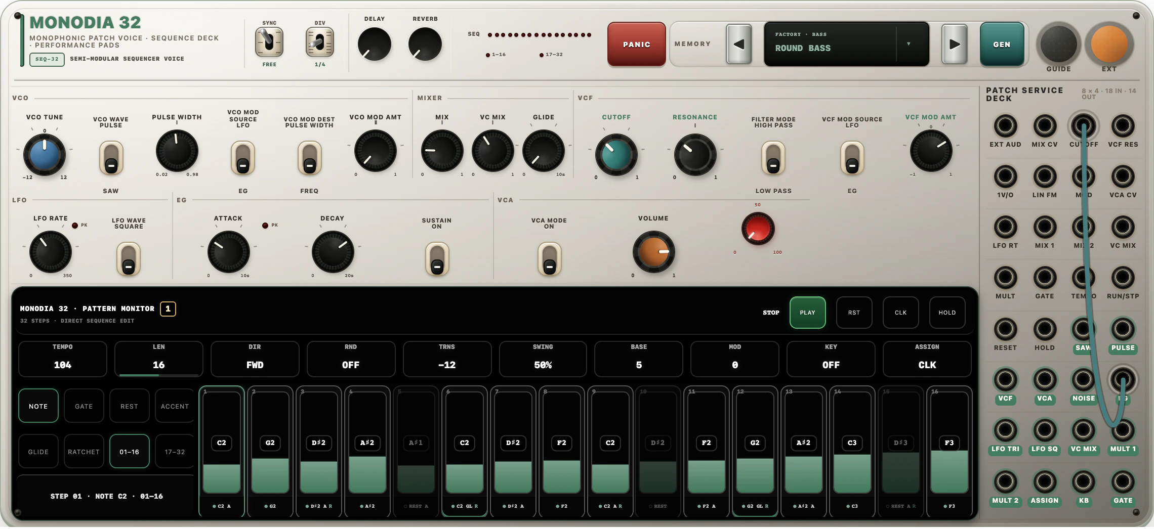 MONODIA 32 instrument interface