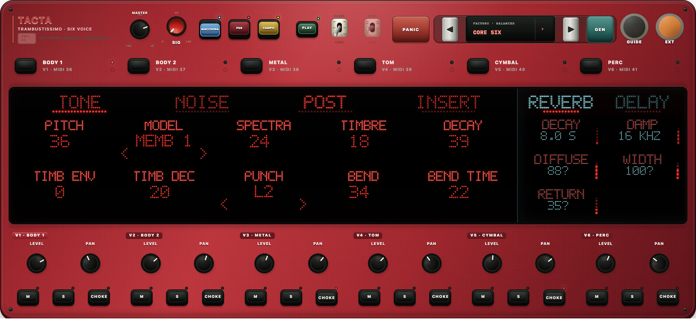 TACTA instrument interface