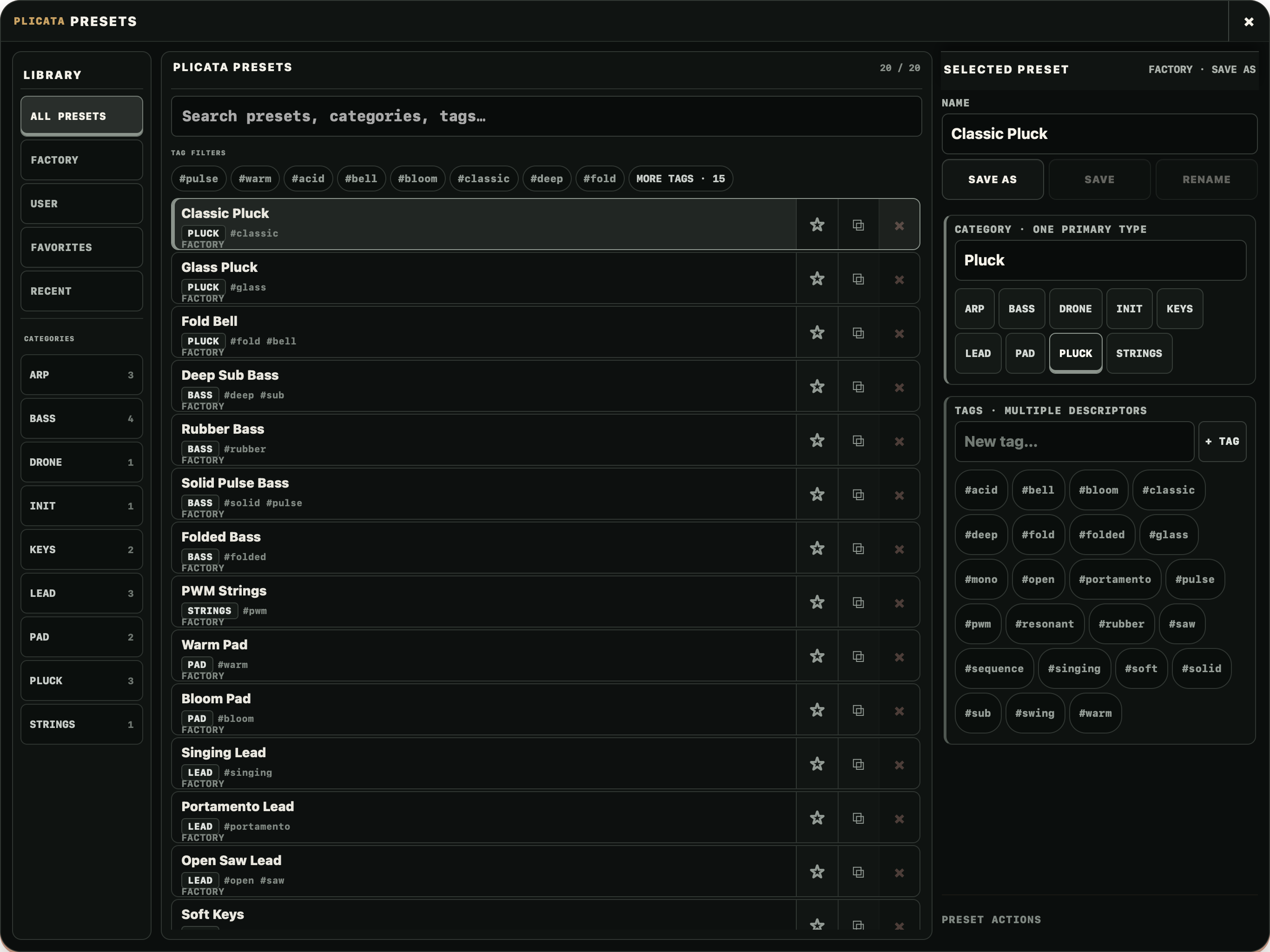 PLICATA memory interface